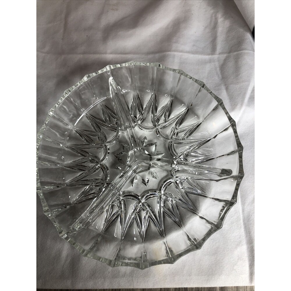 Made in France "LEVER" pressed glass divided plate. Beautiful!!